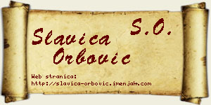 Slavica Orbović vizit kartica